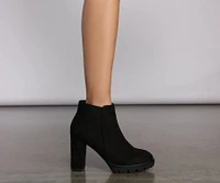 Edgy Vibes Lug Sole Block Heel Booties