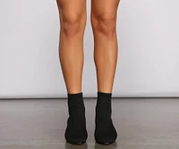 The Right Knit Block Heel Booties