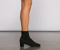 The Right Knit Block Heel Booties