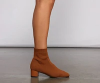 The Right Knit Block Heel Booties