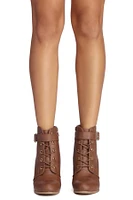 Lace Up And Buckle Booties
