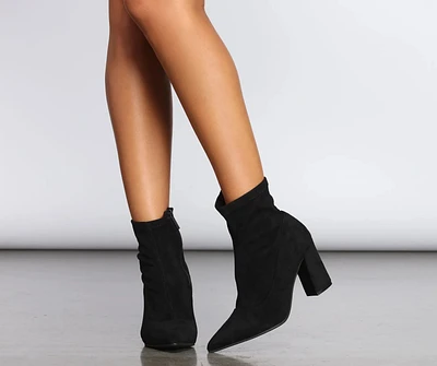 Stride Faux Suede Booties