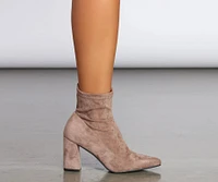 Stride Faux Suede Booties
