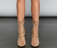 Stylish And Edgy Chain Link Booties