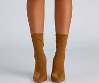 Chic the Streets Pointed Toe Lucite Booties