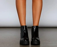 A Trendy Vibe Lug Sole Booties