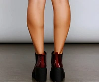 A Trendy Vibe Lug Sole Booties