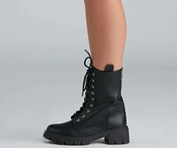 Cool Combat PU Lug Boots