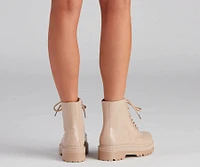 Croco Style Lug Sole Booties