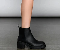 Edgy Glam Lug Sole Ankle Booties