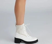 Trendy Status Knit Detail Boots