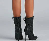 Quilted Beauty Scrunch Stiletto Booties