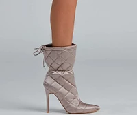 Quilted Beauty Scrunch Stiletto Booties