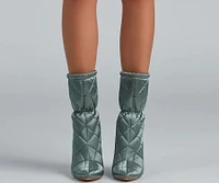 Quilted Beauty Scrunch Stiletto Booties