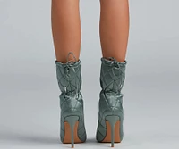 Quilted Beauty Scrunch Stiletto Booties