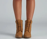 Trendy Moment Lace-Up Booties