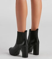 The Details Faux Leather Platform Booties