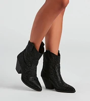 Glitzy Rhinestone Western Booties