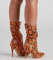Killer Looks Faux Leather Snake Booties