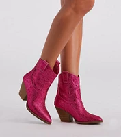 Glitzy Rhinestone Western Booties