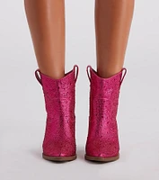 Glitzy Rhinestone Western Booties