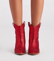 Glitzy Rhinestone Western Booties
