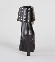 Stylishly Studded Faux Leather Stiletto Booties