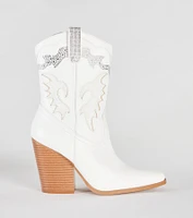 Made You Dazzle Rhinestone Pearl Cowboy Boots
