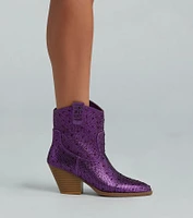 Glitzy Rhinestone Western Booties