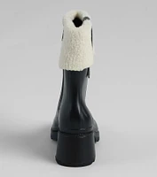 Chic Snow Bunny Faux Sherpa Rain Boots