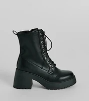 Tough Girl Chic Platform Combat Lug Booties