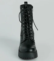 Tough Girl Chic Platform Combat Lug Booties