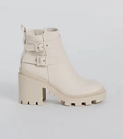 Trendy Stride Strappy Faux Leather Platform Booties