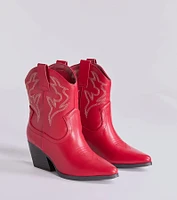 Pay A Visit Western Faux Leather Booties