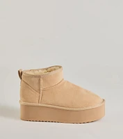 Cozy Feels Faux Sherpa Lined Platform Booties