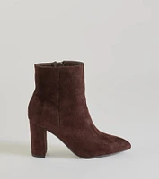 Stylish Staple Faux Suede Block Heel Booties