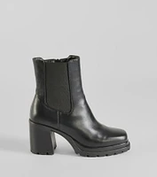 Edgy Strut Faux Leather Platform Booties