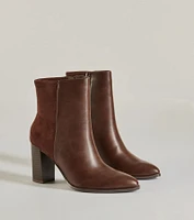 Chic Staple Faux Leather and Suede Ankle Booties