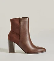 Chic Staple Faux Leather and Suede Ankle Booties