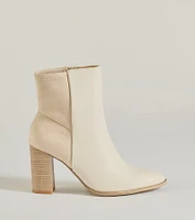 Chic Staple Faux Leather and Suede Ankle Booties