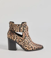 Edgy Stride Buckle Strap Ankle Booties