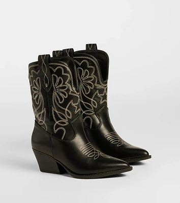 Saddled Up Western Embroidered Cowboy Boots