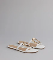 Chic And Sleek Square Strappy Flat Sandals