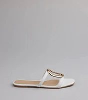 Chic And Sleek Square Strappy Flat Sandals