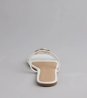 Chic And Sleek Square Strappy Flat Sandals