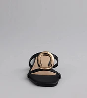 Chic And Sleek Square Strappy Flat Sandals