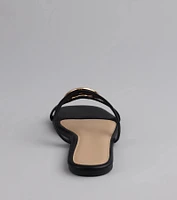 Chic And Sleek Square Strappy Flat Sandals