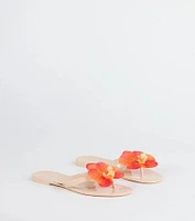 On Vacay Flower Strap Jelly Sandals