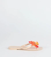 On Vacay Flower Strap Jelly Sandals