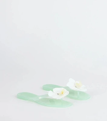 On Vacay Flower Strap Jelly Sandals